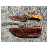 Damascus File Knife with Sheath