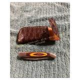 Damascus Pocket Knife with Sheath