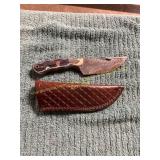 Damascus File Knife with Sheath