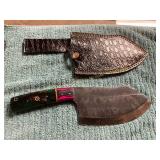 Damascus File Knife with Sheath