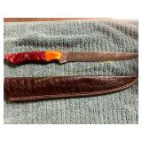 Damascus Hunting Knife with Sheath
