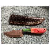 Damascus Hunting Knife with Sheath
