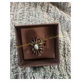 Unverified Vin. Size 6.5 Silver + Turquoise Ring