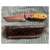 Damascus Knife with Sheath