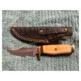 Damascus Hunting Knife with Sheath