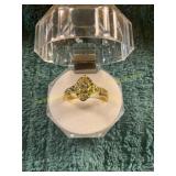 Unverified Vin. Size 7.5 Diamond Gold Ring