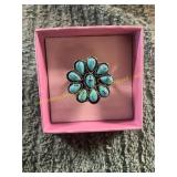 Unverified Size 7 Silver + Turquoise Ring