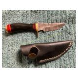 Damascus Hunting Knife with Sheath