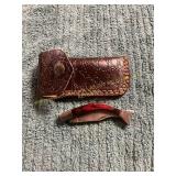 Damascus Pocket Knife with Sheath