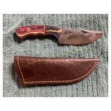 Damascus File Hunting Knife with Sheath