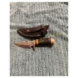Damascus Hunting Knife with Sheath