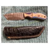 Damascus Knife with Sheath
