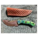 Damascus File Knife with Sheath