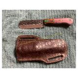 Damascus File Knife with Sheath