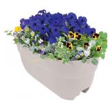 Bloomers Railing Planter   24" White