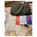 US military duffle bag, war ration books, & more