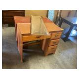 2 ct. wood desk and mirror