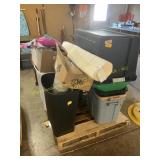 Plastic totes, trash cans,