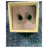Unverified White Gold + Emerald Earrings