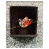 Unverified Vin. Size 9 Silver Stone Ring