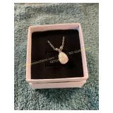 Unverified Vintage Silver + Opal Necklace