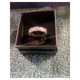 Unverified Size 7.5 White Gold Diamond Ring