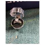 Unverified Size 6 White Gold Diamond Ring