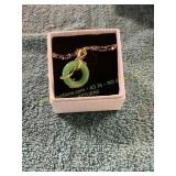Unverified Vintage Jade Gold Necklace