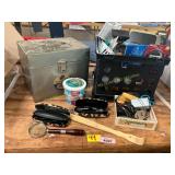 File Box, Pliers, Glasses, Etc