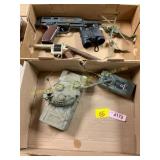 Box of guns and army toys