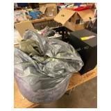 Bag of youth cloths, Samsung speaker, & misc
