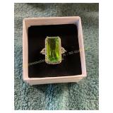 Unverified Size 7.5 Silver Diamond Ring