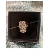 Unverified Size 5.5 Gold Diamond Art Deco Ring