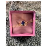 Unverified Vin. Size 7.5 Diamond Sapphire Ring
