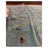 Unverified Silver Necklace w/Green Stone