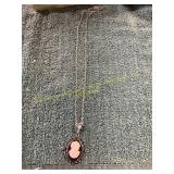 Unverified Vintage Silver Cameo Necklace