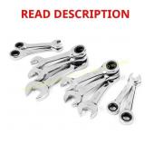 Stubby Ratcheting SAE/MM Wrench Set (10-Piece)