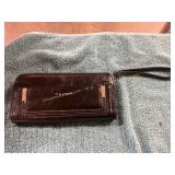 Black Tahari Wristlet Zip Wallet Zip Clutch