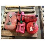 Assorted gas cans