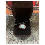 Size 6 Heart Shaped Turquoise Colored Ring