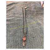 22in Natural Pink Stone Feather Necklace