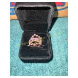 Size 6 Stacked Pink Gemstone Ring