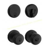 Sora Matte Black Door Knob & Deadbolt Combo