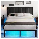 OLEVS Queen Bed Frame with USB/LED Lights