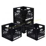 4pk ORGANIZE-IT! Storage Milk Crate