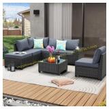 JOYURE 7-Pcs Patio Furniture Set, Grey