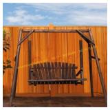 Box 2ONLY, 2-Person Carbonized Wood Swing w/ Stand