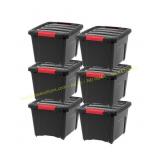 IRIS 19 Qt Stackable Storage Bins, 6 Pack