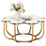 Little Tree Flower Coffee Table, White & Gold