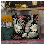 2 Arden Selections Floral Simone Pillow, Black